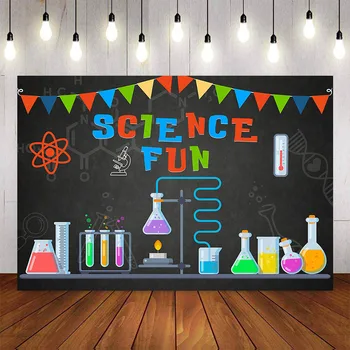 

Photography Background Birthday Science Party Invitation Mad Scientist Invitations for Boys Photocall Backdrop Photo Studio