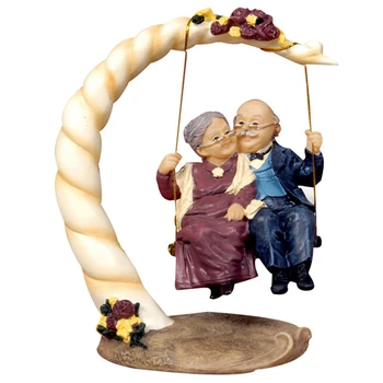 

Resin Swing Old Man Old Lady Ornaments Desktop Crafts Cartoon Old Parents Figurine Home Decor Accessories Wedding Gifts