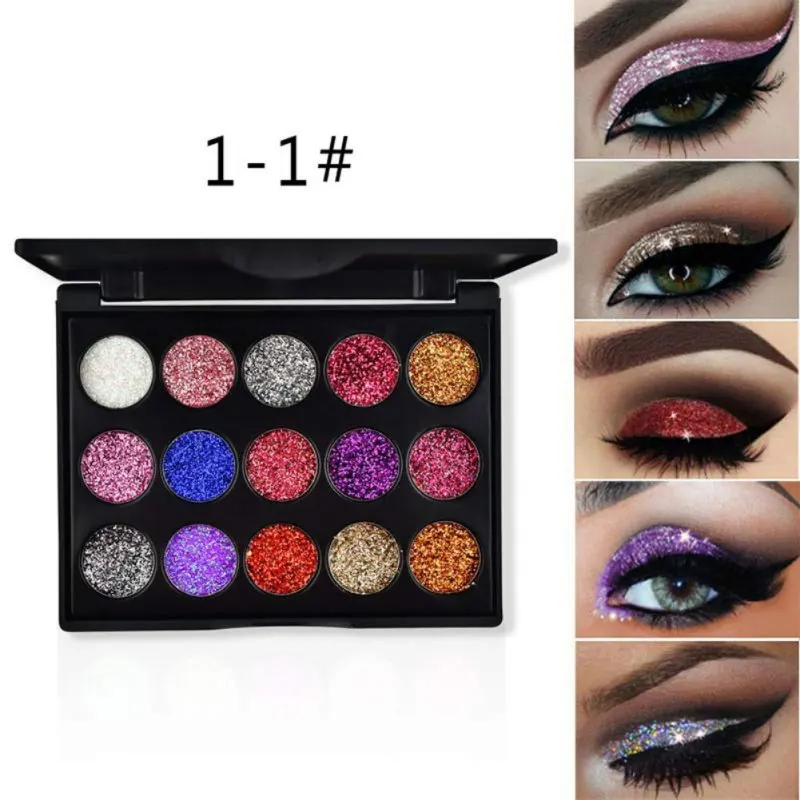 15 Colors Diamond Sequin Glitter Eyeshadow Lasting Waterproof Easy Dyeing Eye Shadow Makeup