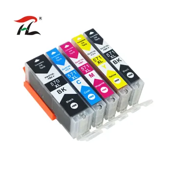 

YLC 5pc 570XL PGI570 CLI571 Compatible Cartridge For Canon PIXMA MG5750 MG5751 MG5752 MG5753 MG6850 MG6851 MG6852 printer