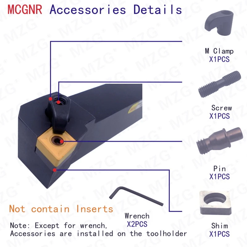 Mocask MCGNR Расточные резцы MCGNR2020K12 токарный станок с ЧПУ держатели обработки бар карбида вольфрама вставки внешние токарные инструменты