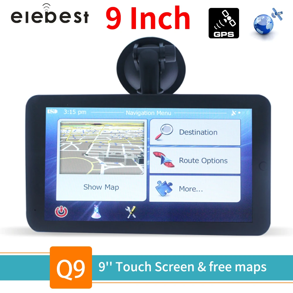9 дюймовый автомобильный GPS навигатор для грузовика с видеорегистратором