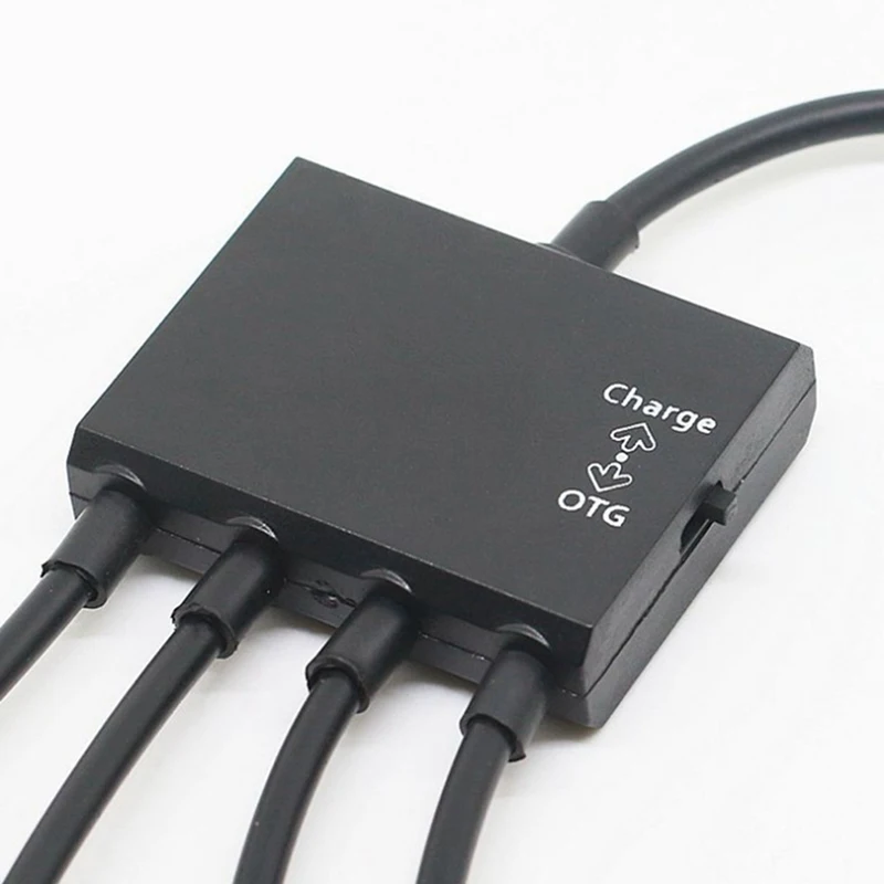 Многофункциональный USB 2,0 4 в 1 Micro usb-хост OTG гнездо для зарядки Шнур адаптер сплиттер для смартфонов Android планшет черный кабель