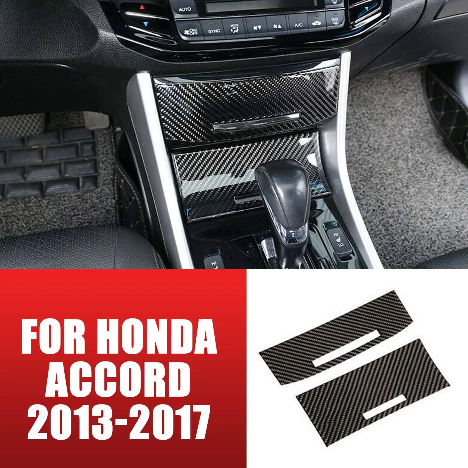

For Honda Accord 9th 2013-2017 Real Carbon Fiber Console Cigarette Lighter Cover