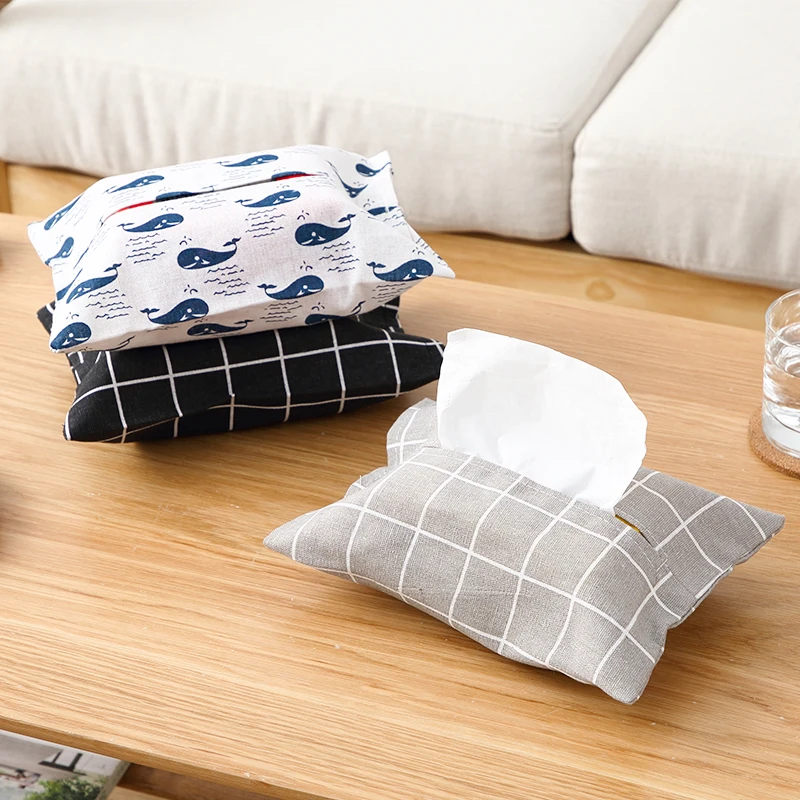 Creative Canvas Storage Box Organizer Paper Storage Towel Bag Tissue Bag Tissue Holder Paper Napkin Car Paper Towel Box K1079 D