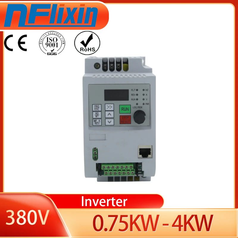 

AC 380V 3.7KW 3 phase input frequency inverter drives VFD for motor Speed Control 50HZ 60HZ DC frequency converter