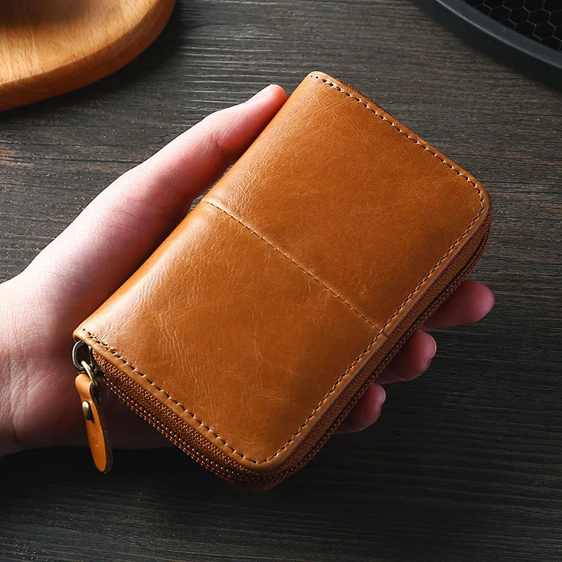 Модный мужской кошелек Xiao.p с технологией RFID из натуральной кожи защитой от кражи