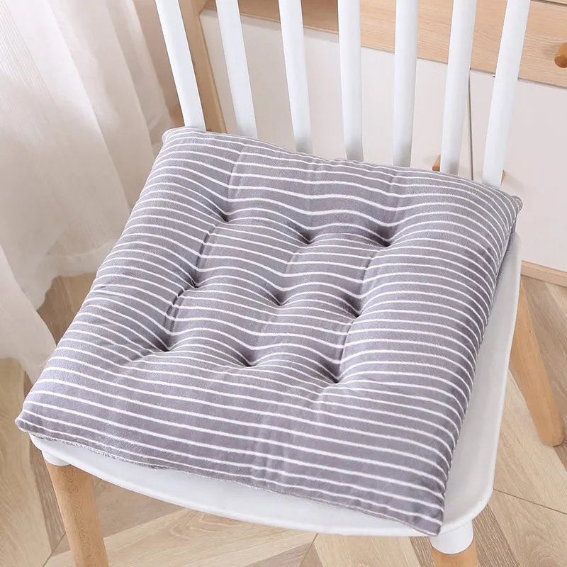 Purple-Striped Утолщенная Подушка для стула, красочная подушка для студенческого сиденья, теплая подушка для стула, мягкая плюшевая подушка для ягодиц, сидячий коврик, клетчатая подушка для дивана - Цвет: Purple-Striped