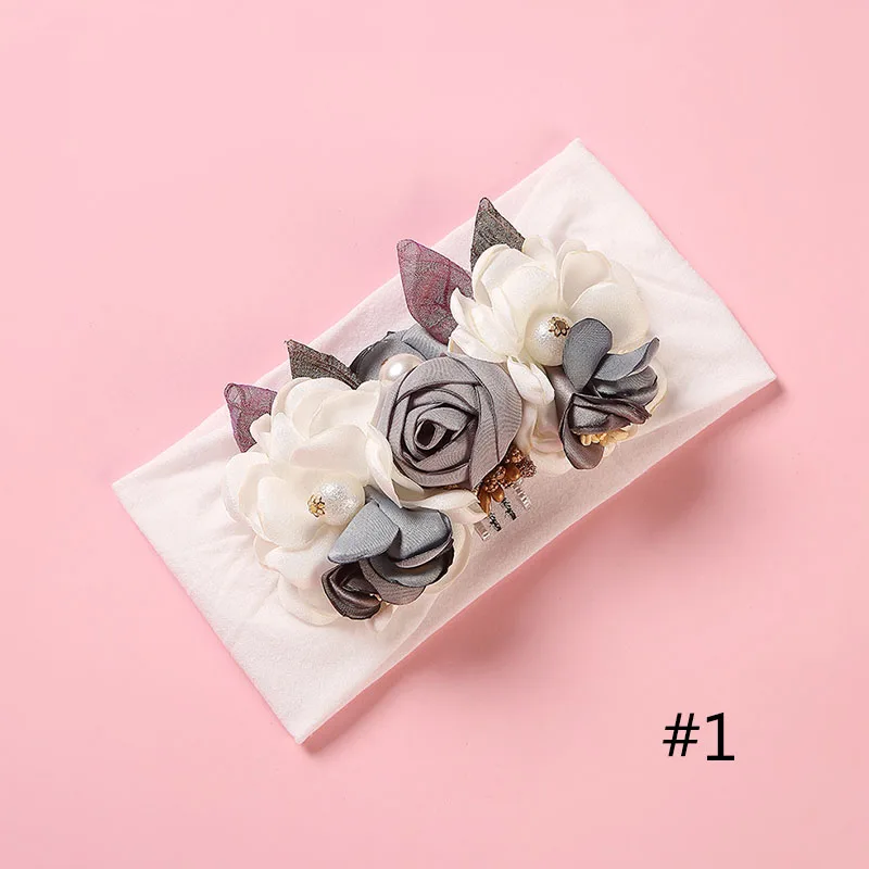 No.1 1 шт. Открытая Летняя обувь Детский нейлоновый лук Цветочный принт повязка на голову с бантом ободок с цветами девочки; Дети повязка на голову головной убор Детская повязка - Color: No.1