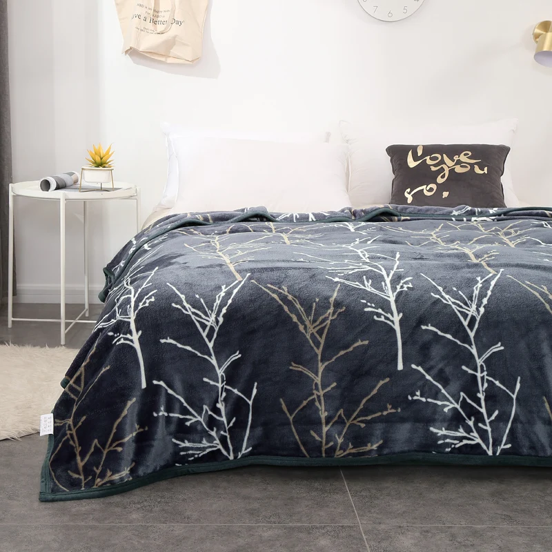 Дерево утолщенное качественное плюшевое покрывало одеяло 200x230 см высокая плотность супер мягкое фланелевое одеяло для дивана/кровати/автомобиля