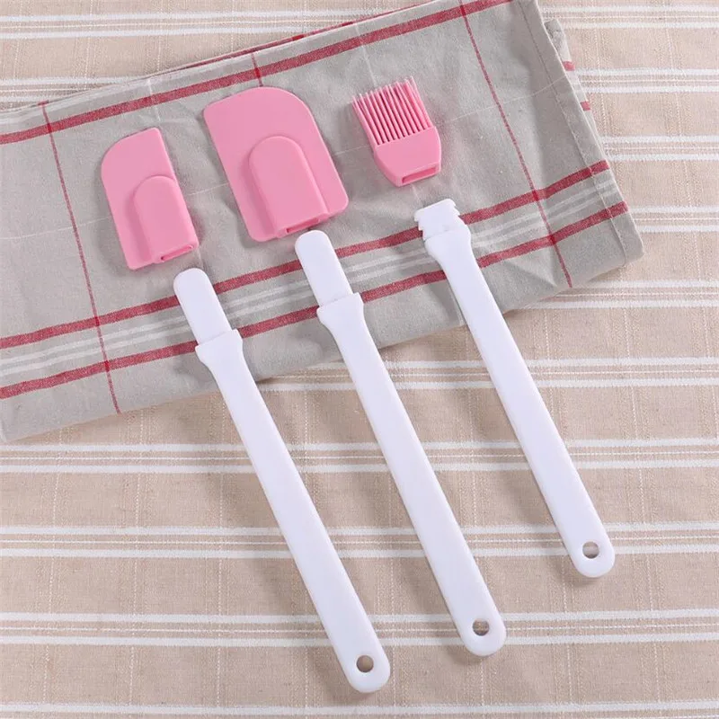 3Pcs Kitchen Silicone Cream Butter Spatula Brush Set Cake Brushes Mixing Batter Shovel Scraper Flour Scrapers Baking Pastry Tool