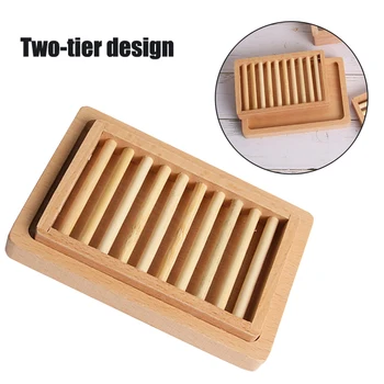 

Portable Soap Dishes Creative simple bamboo manual drain soap box Bathroom bathroom Japanese style soap soap box