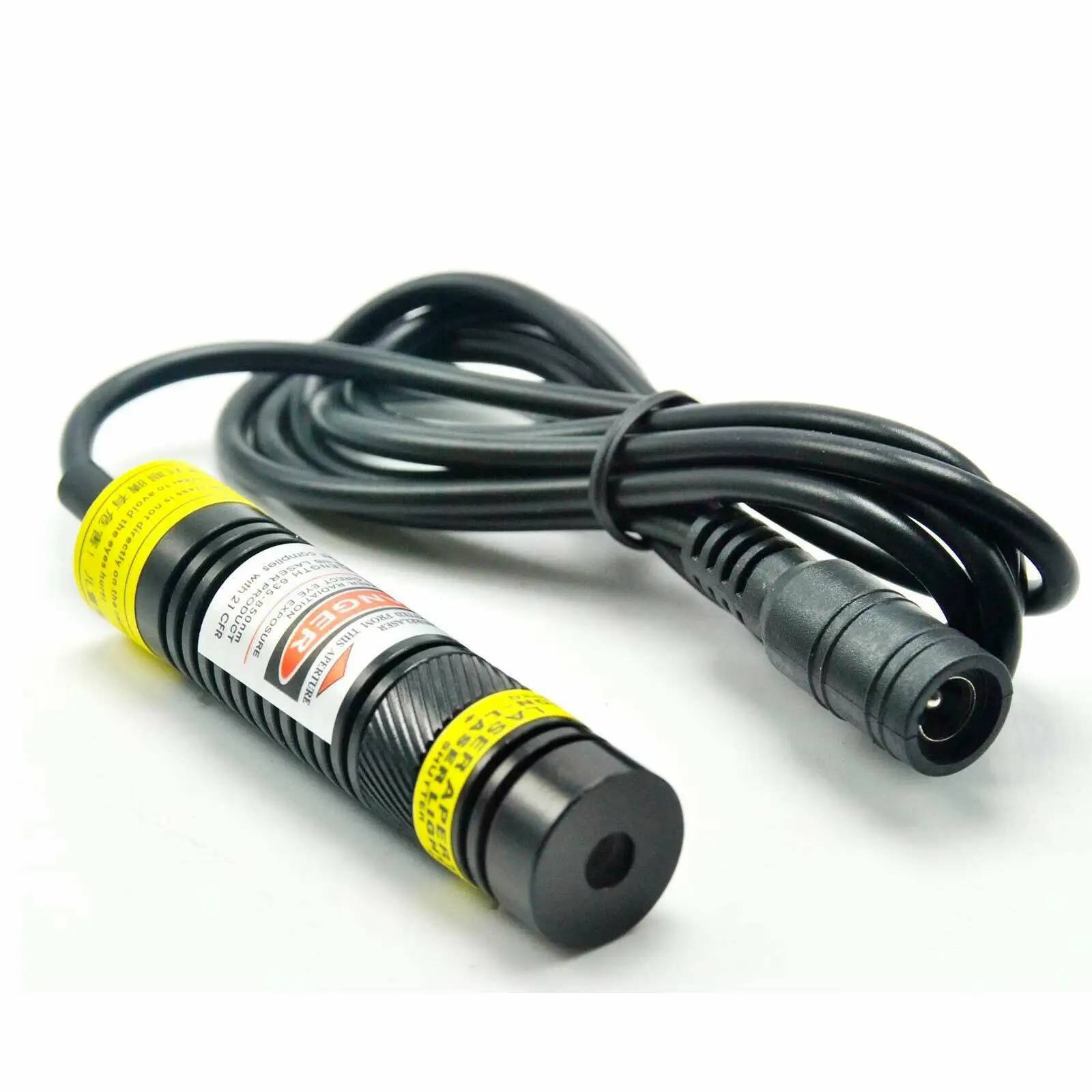 초점 가능한 녹색 레이저 다이오드 모듈, 512 nm, 30mW, 16x68mm 라인, 12V 어댑터 포함