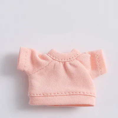 Яркие цвета, аксессуары для кукол, футболки для OB11, 1/12 BJD, Obitsu11, Molly, Одежда для кукол, толстовка с короткими рукавами, футболка для куклы - Цвет: Розовый