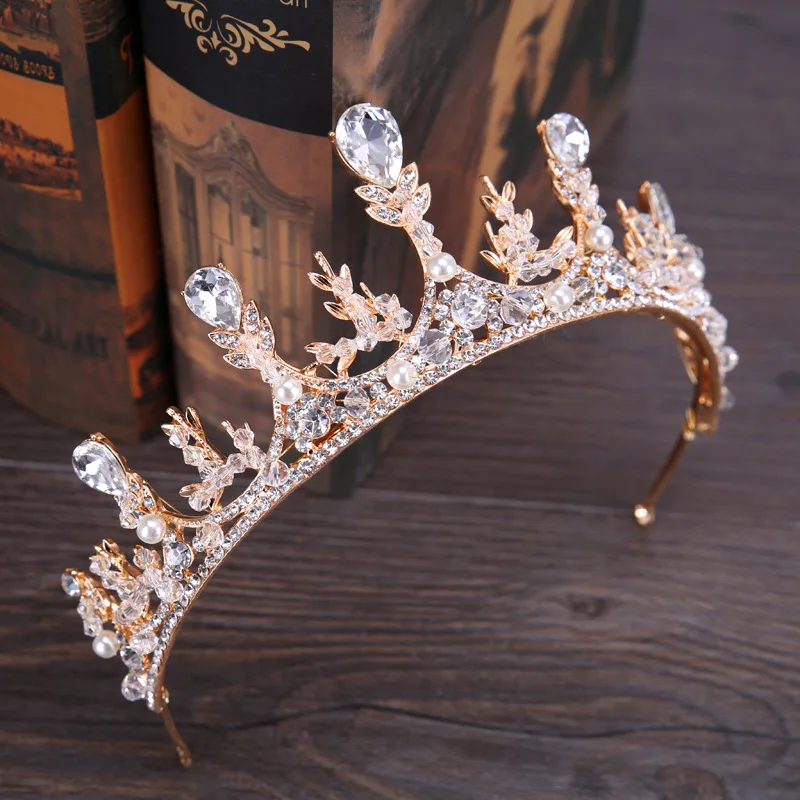 

Auspicious Wheat Handmade Bride Crown 2018 New Style Korean Style Delicacy Man-made Diamond Set Crown Agent to Join