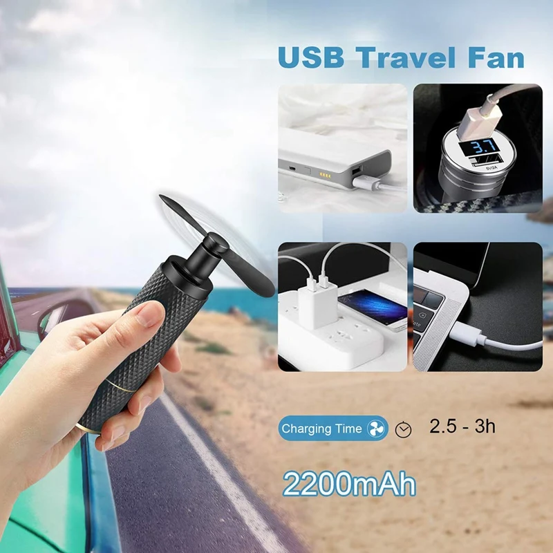 Топ предложения ручные вентиляторы маленький вентилятор, Usb 2200Mah аккумуляторная батарея, 8-12H время работы, путешествия/Футбол вентилятор охлаждения для Wom