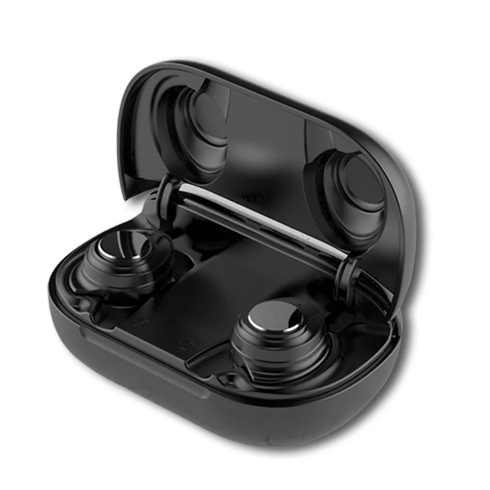 Черный CALETOP TWS Bluetooth 5,0 спортивные наушники с ушным крюком IPX5 водонепроницаемые наушники с светодиодный цифровой дисплей чехол для зарядки - Цвет: Черный