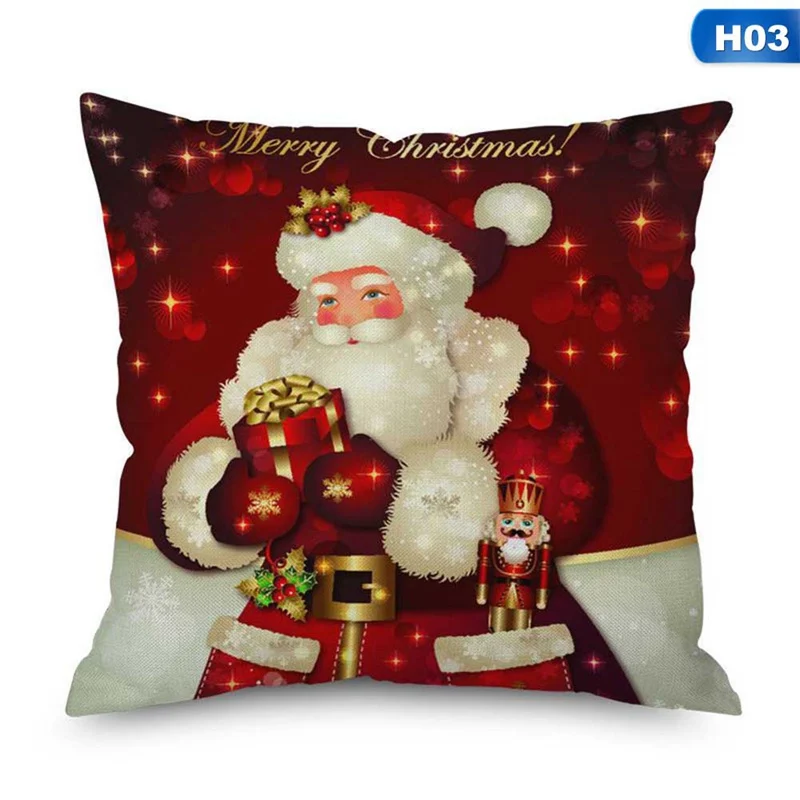 Merry Christmas декоративные Наволочки полиэстер Рождество пледы Наволочки Чехол Санта Клаус наволочка с оленем вапити