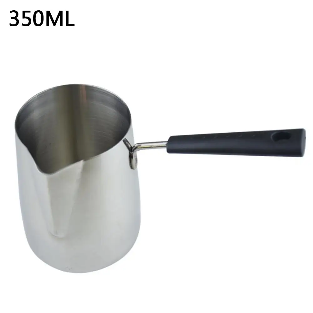 350ML 350/600/1000 мл масло Кофе подогреватель для молока Нержавеющая сталь горшок ложки с длинной ручкой, тянуть масло плавильные котлы Кофе горшки Кухня инструменты - Цвет: 350ML