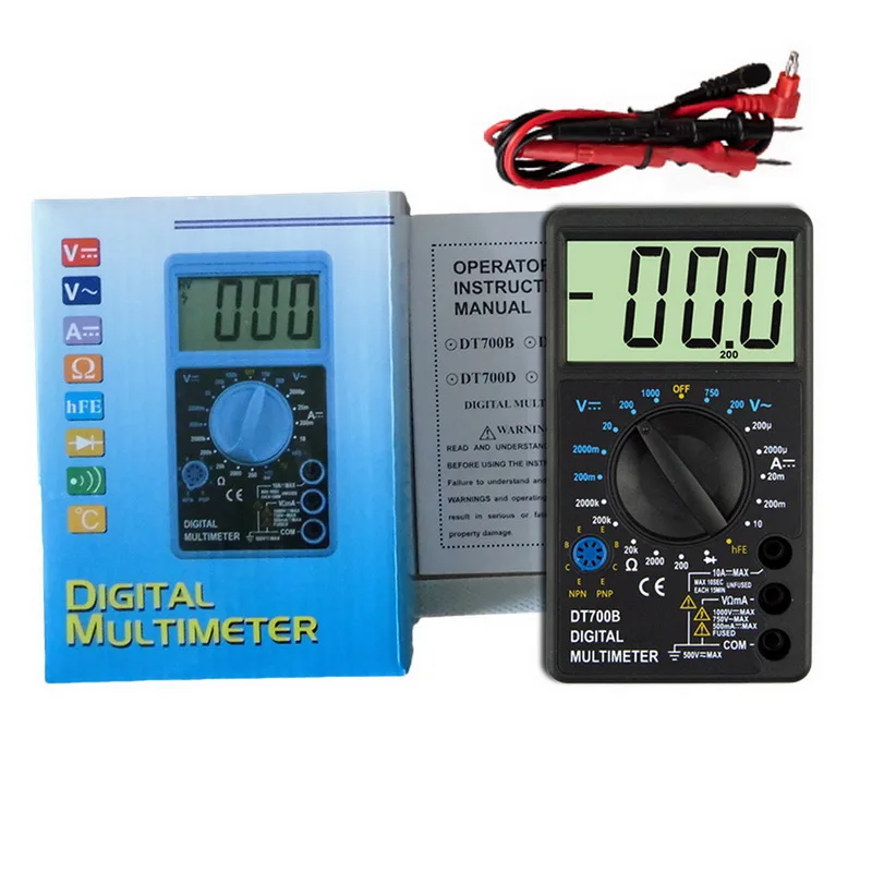 DT700B DT830L/DT890D/DT3266L Цифровой мультиметр Вольтметр Амперметр Омметр DC/тестер переменного тока тест ЖК-дисплей - Цвет: DT700B