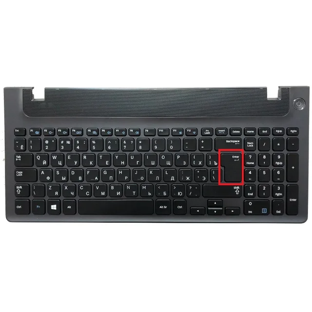 Russian New laptop keyboard with frame for samsung NP355E5C NP355V5C NP300E5E NP350E5C NP350V5C BA59-03270C RU keyboard layout Big enter key