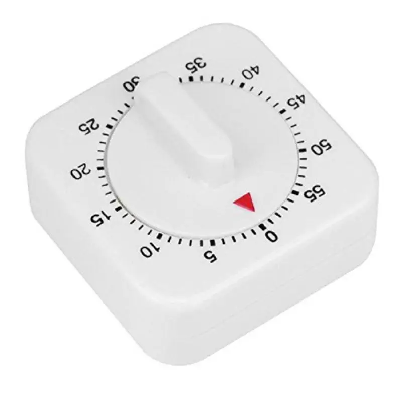Square 60 Minute Mechanical Kitchen Cooking Timer Countdown Alarm Food Preparation Baking Mechanical Time