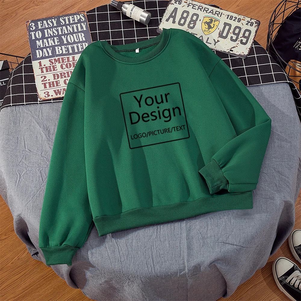 Custom Hoodies Sweatshirts Streetwear Print Logo-Design Solid for Men Hip-Hop Unisex