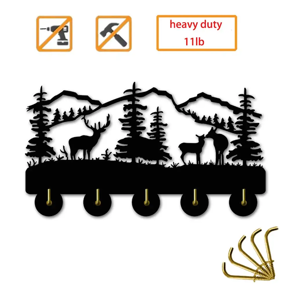 

Elk Key Hooks-Wall Hooks Heavy Duty 5LB(Max) Wall Decor Wood Coat Hooks Key Holder Key Hanger for Wall Entryway and Kitchen