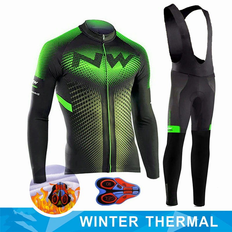 MTB Одежда Pro Team NW Зимняя Теплая Флисовая велосипедная одежда для мужчин Northwave Джерси костюм для езды на велосипеде на открытом воздухе комбинезон комплект