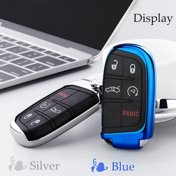 

Metal snap Braided Rope keychain For JEEP Grand Cherokee/Renegade/ Dodge Journey/Dart/Durango/Charger TPU Soft case Cover set