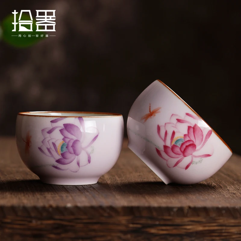 Jingdezhen ручная роспись мастер чаша одна чаша керамическая чаша чайный набор кунг-фу Пастельная маленькая чаша чайная чаша винный кувшин