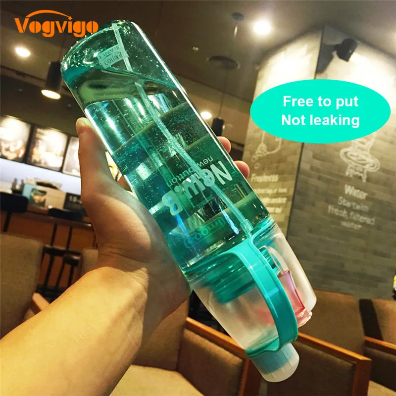VOGVIGO 600ML/400ML Creative Outdoor Bicycle Cycling Sports Drinking Bottle Portable Plastic Sports Spray Water Bottle