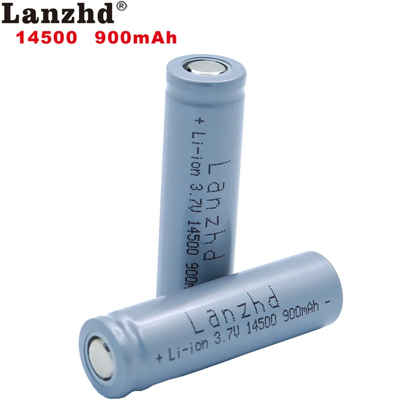 （1-24pcs）Lanzhd 14500 900mAh 3.7V Li-ion Rechargeable Batteries AA Battery Lithium Cell for Led Flashlight Headlamps Torch Mouse