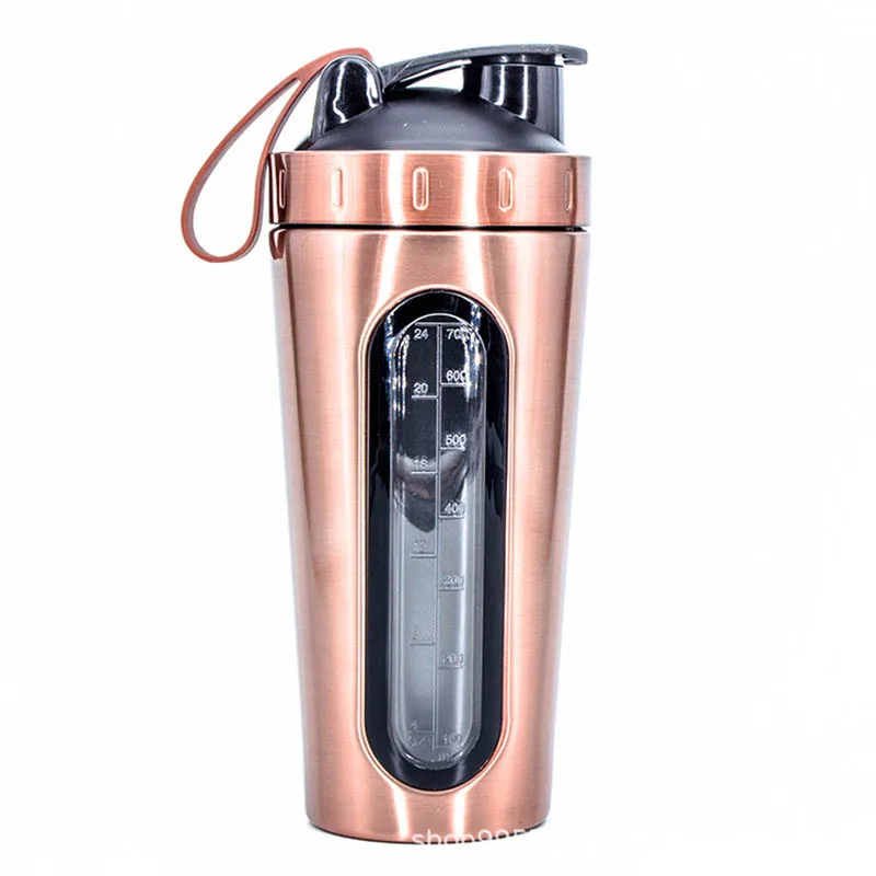 Sports Shaker Bottle protein bottle shaker bottle shaking cup protein shaker cup Convenient Carrying Water Cup with Drawstring Protein Powder Milkshake Cup Stainless Steel Gym Bottle