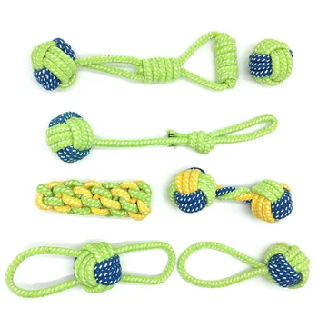 

7Pcs/Set Cotton Dog Rope Toy Knot Puppy Chew Teething Toys Teeth Cleaning Pet Playing Ball For Small Medium Large Dogs