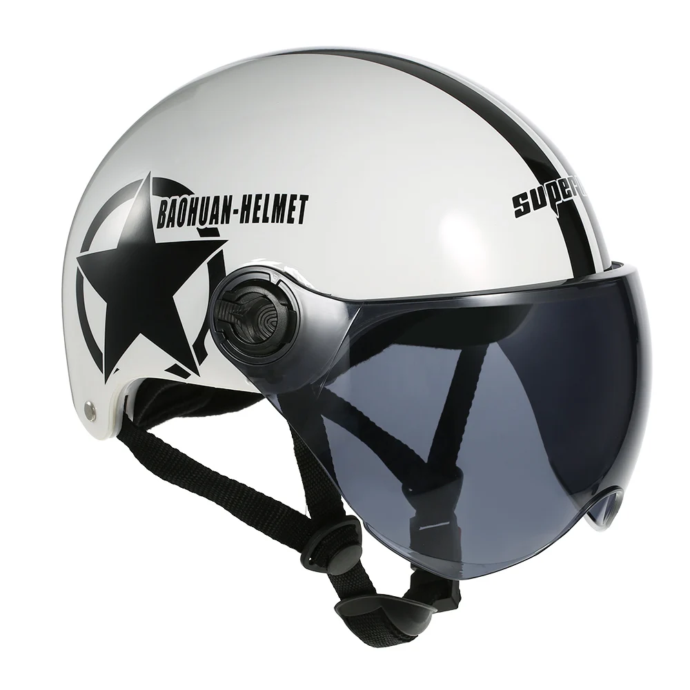 

Motorcycle Helmet Half Open Face Adjustable Size Protection Gear Head Helmets Unisex Five-pointed Star