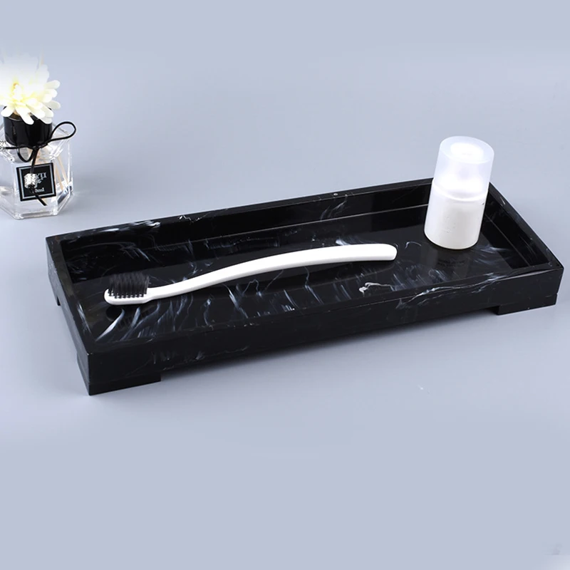 Vanity Tray Black Bathroom Vanity Countertops Toilet Tank Storage Tray, New Home Marble Stone Vanity Tray, Organizer Tray for Cl