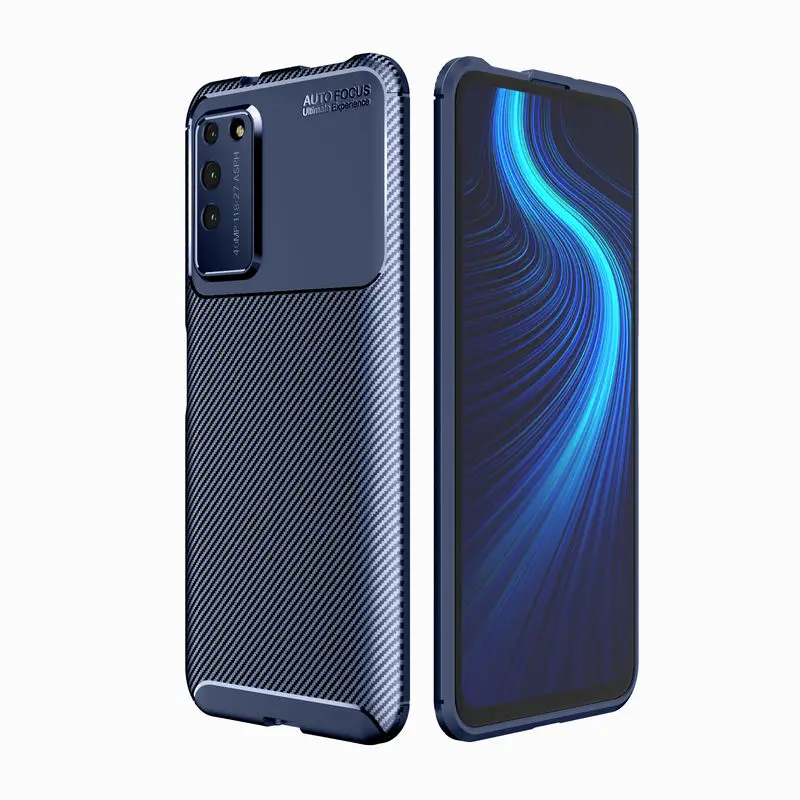 

Case For HuaWei Honor X10 Luxury Carbon Fiber Anti-fall Hard Back Cover For Honor X 10 Fashion shockproof Phone Case Cover