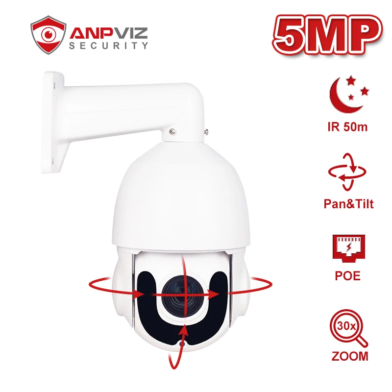 IP камера Anpviz 2 МП 5 Мп POE PTZ|Камеры видеонаблюдения| |