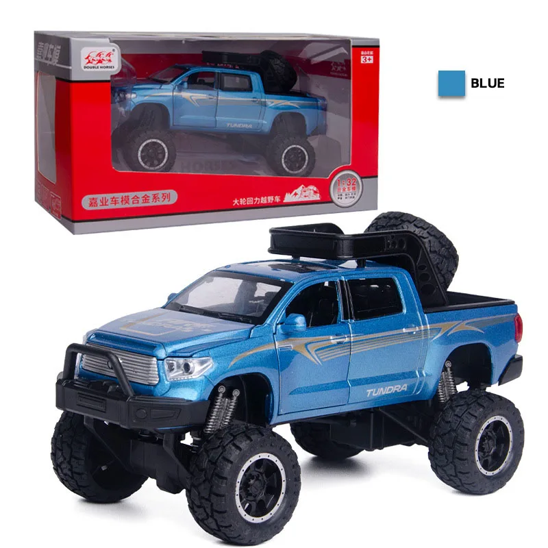1:32 модель автомобиля Toyota Tundra, литая Игрушечная модель автомобиля из сплава, детская игрушка для коллекционирования - Цвет: Boxed blue