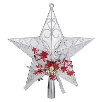 

Plastic Christmas Tree Star Topper Glittering Christmas Tree Decoration Ornaments 20cm (Silver)
