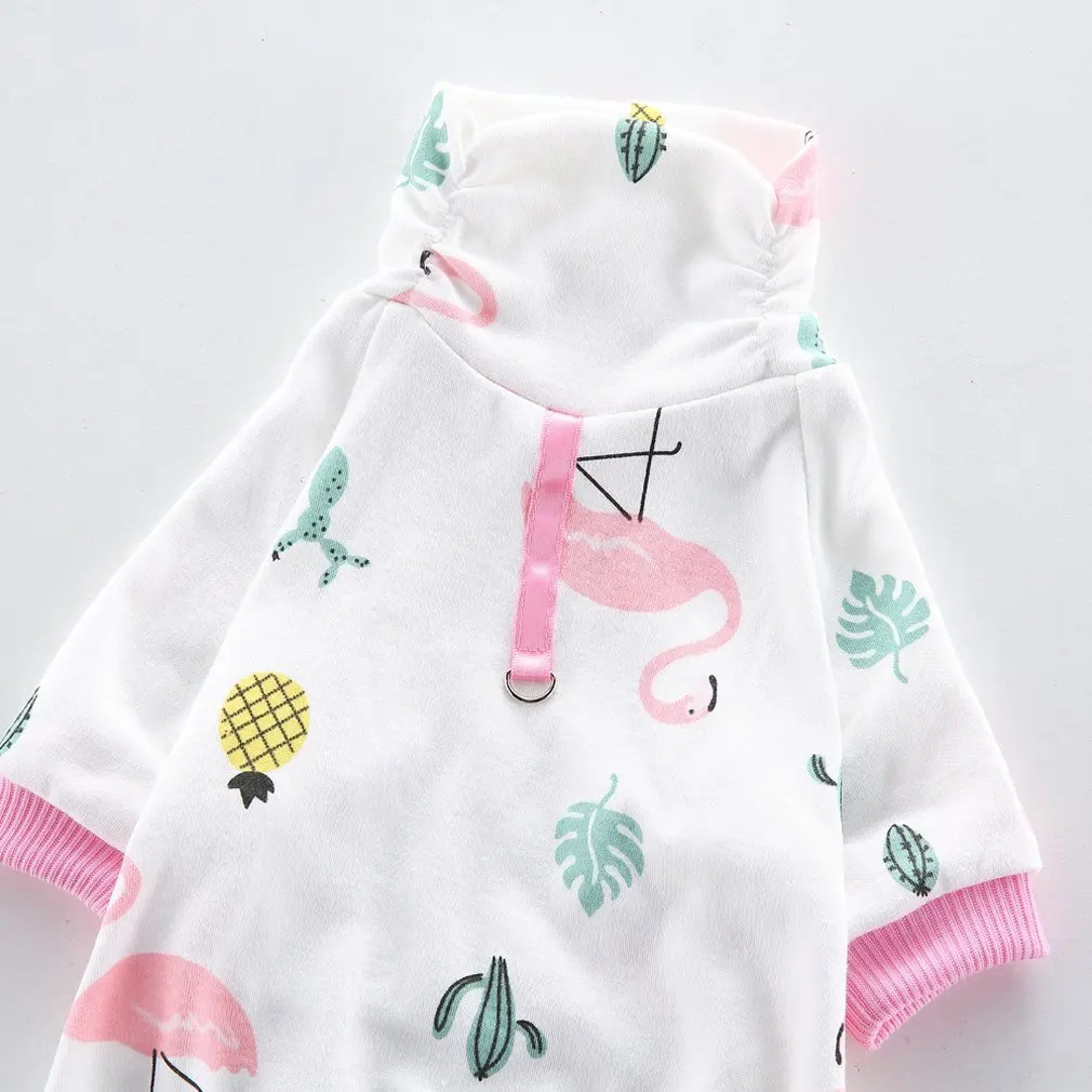 Маленький щенок девочка наряды мягкие спальные комбинезоны хлопок Pet PajamasClothes с ногами комбинезон фрукты печатных собачка