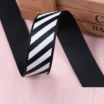 

Black White Ribbon Belt DIY Craft Lint Handmade Sewing Oil print twill webbing Supplementary material grosgrain ribbon Ruban