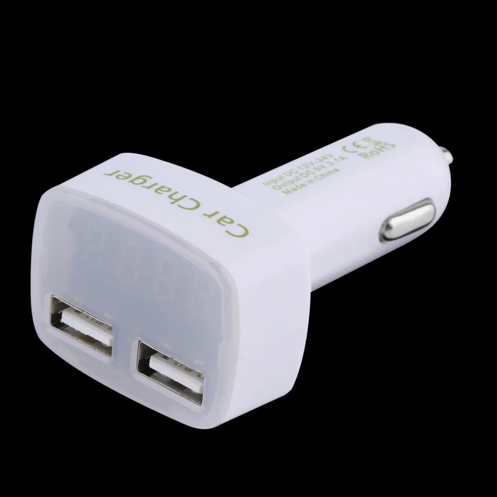 Новые автомобили высокого качества 4 в 1 3.1A Dual USB Автомобильное зарядное устройство цифровой дисплей Амперметр Вольтметр термометр Автомобиль Стайлинг