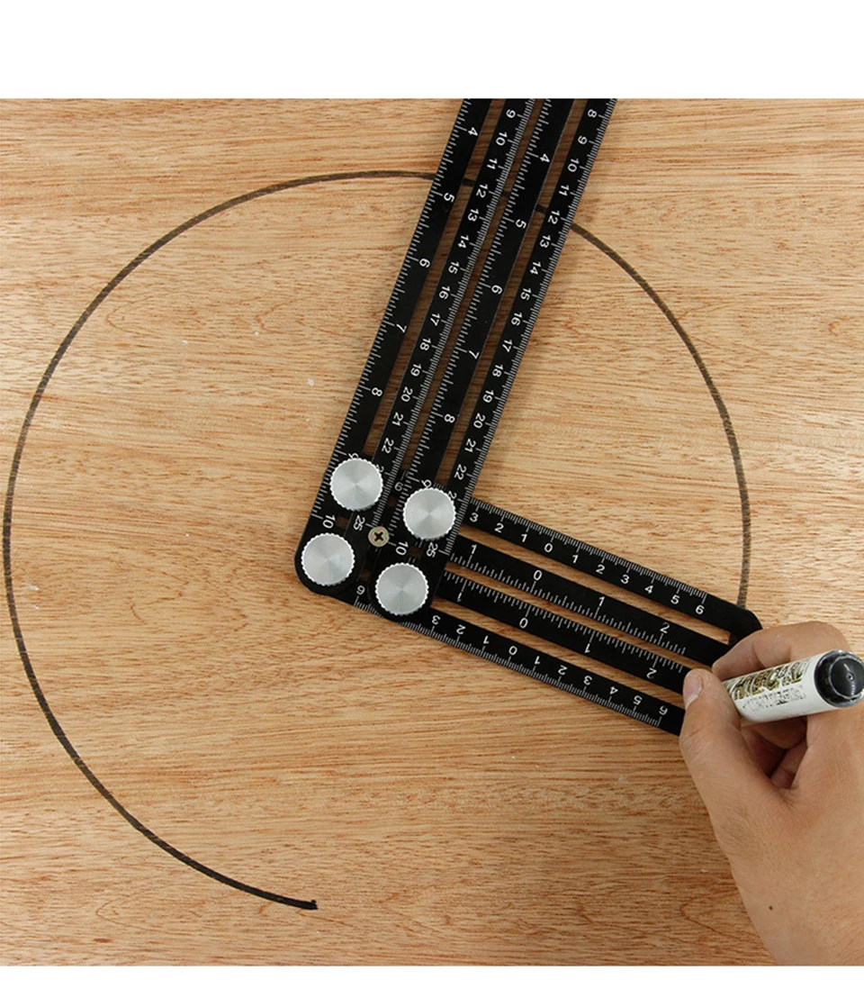 segolike 6-fold Multi Angle Ruler Measuring Tool Practical Adjustable Tile Hole Locator 