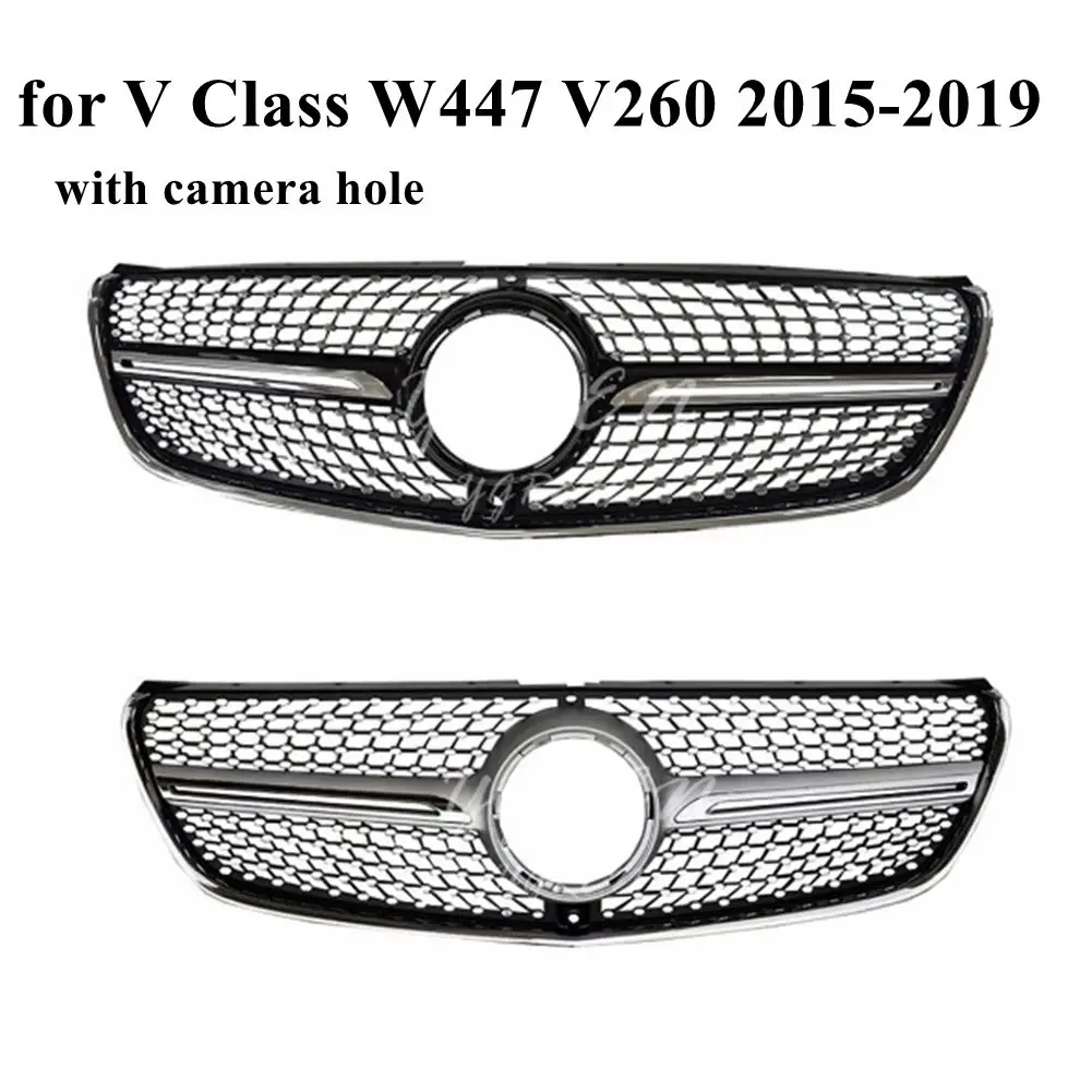 Передняя черная Алмазная решетка подходит для Mercedes Benz V-class W447 V250 260
