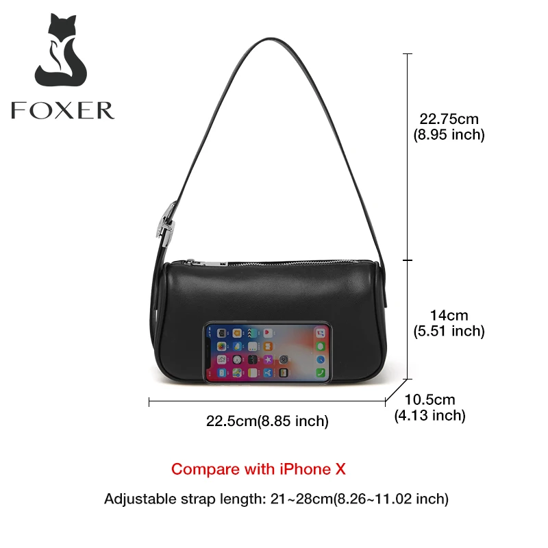Foxer Buty Woemn Split Leather Square Shoulder Bag