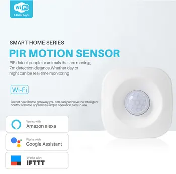 

WiFi PIR Motion Sensor Human Body Infrared Security Alarm Detector Compatible Alexa Google Home IFTTT Smart Home Automation