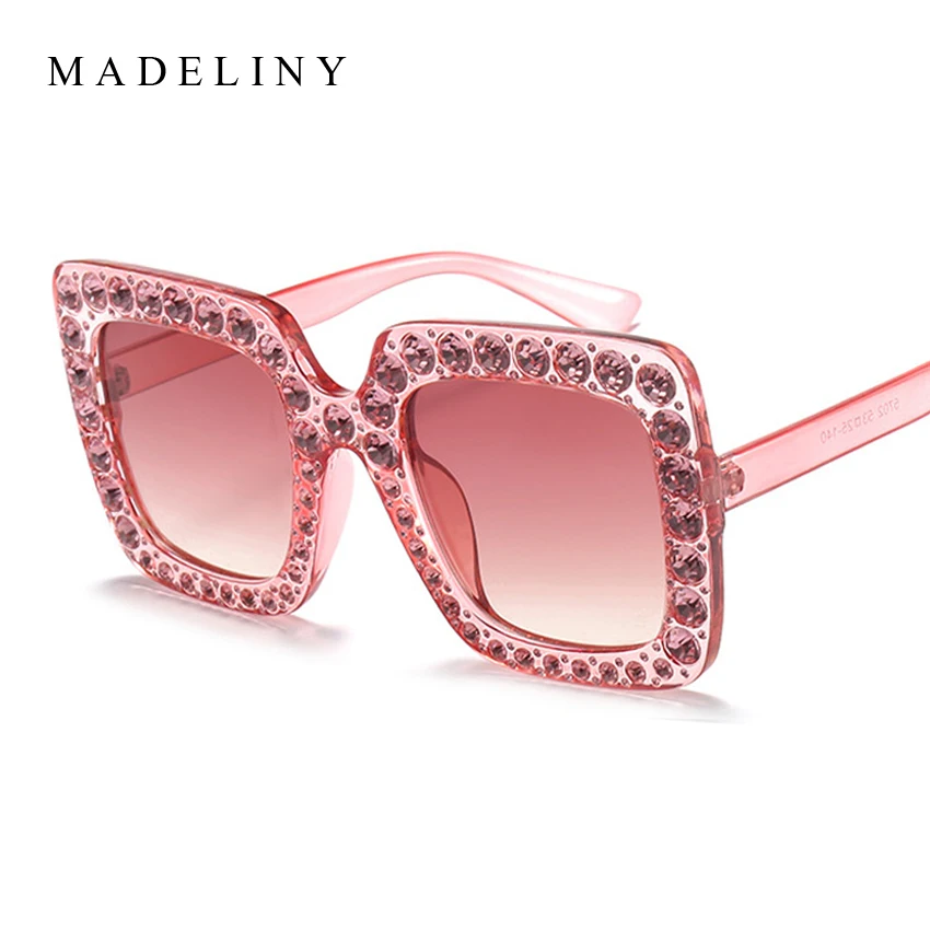 MADELINY кристалл украшения Квадратные Солнцезащитные очки для женщин для Винтаж брендовая Дизайнерская обувь роскошные солнцезащитные очки Lentes De Sol Hombre UV400 MA282