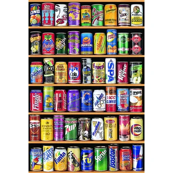 

75 X 50cm 1000 Pieces Paper Jigsaw Puzzle Soda Water Can Assembling Picture